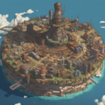 mjnstudio_mondo_virtuale_minecraftcitta_stile_moebius_127e9ceb-1336-4d1c-bb1e-7f3fd9c5735e